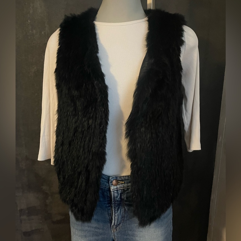 Black Fur Vest